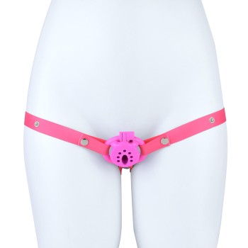 Toy Boy Peniskäfig mit Hüftgurt - Inverted Negative Chastity Cage Pink