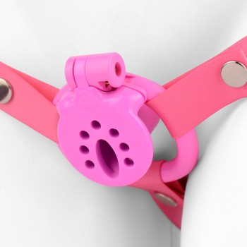 Toy Boy Peniskäfig mit Hüftgurt - Inverted Negative Chastity Cage Pink