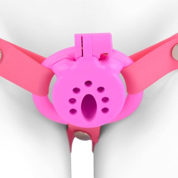 Toy Boy Peniskäfig mit Hüftgurt - Inverted Negative Chastity Cage Pink