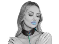 Ouch! Venice BDSM Collection - Halsband mit Leine schwarz