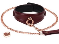Liebe Seele - Wine Red Curved Leder-Halsband