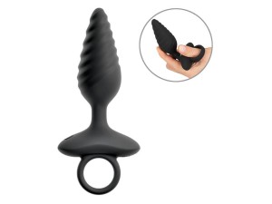 ANOS Flexible Butt Plug Twisted Design with Vibrations