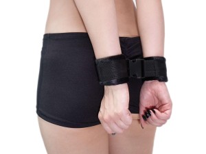 Schnellfesseln Klick-Verschluss - Soft Bondage Handfesseln BLK