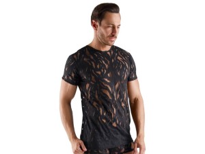 Svenjoyment Kurzarm-Shirt in Ausbrenner-Optik