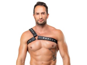 Zado Brustharness aus doppellagigem Leder schwarz
