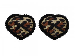 Herzförmiger Nippelschmuck in Leopard-Optik