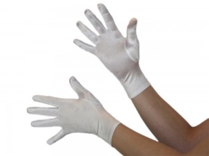 Kurze Handschuhe in weiß