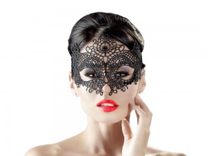 Cottelli Accessoires Maske Stickerei schwarz