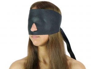 Blindfold Leder Augenbinde mit Nasenloch Lederimitat