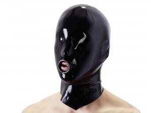 LATE X Latex-Kopfmaske mit Erektionsring
