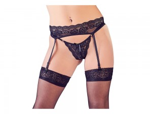 Cottelli Lingerie Jock-String & Strapsgurt schwarz Gr. XL
