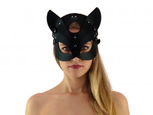 Katzenmaske - BDSM Kitty Kopfmaske mit Katzenohren