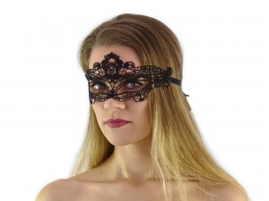 Sinnliche Augenmaske Stickerei zum binden schwarz