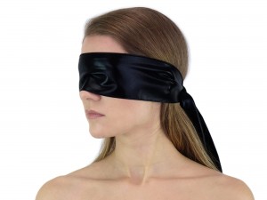 Premium BDSM Augenbinde schwarz Glanz Premium BDSM Augenbinde schwarz Glanz