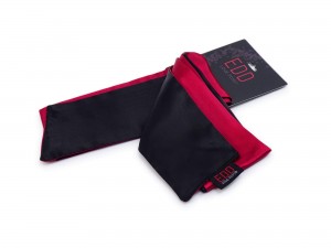 Premium Satin Bondage-Schal schwarz rot