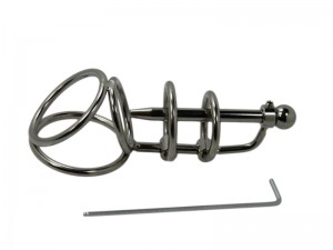 Triple-Penis-Ring mit Penisplug Dilator