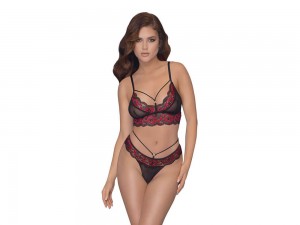 Cottelli Lingerie Dessous Set aus zweifarbiger Spitze