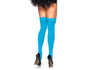 Leg Avenue Blickdichte Nylon Strümpfe in neonblau