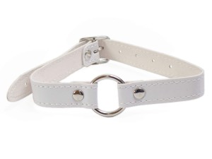 BDSM Halsband mit Ring Weiß