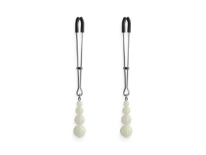 NS Novelties Bound Nippel Klemmen mit leuchtenden Perlen G2 silber