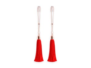 NS Novelties Bound Nippel Klemmen T1 mit Quasten rot