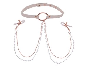 Sportsheets Peaches ‘n CreaMe Halsband mit Nippelklemmen