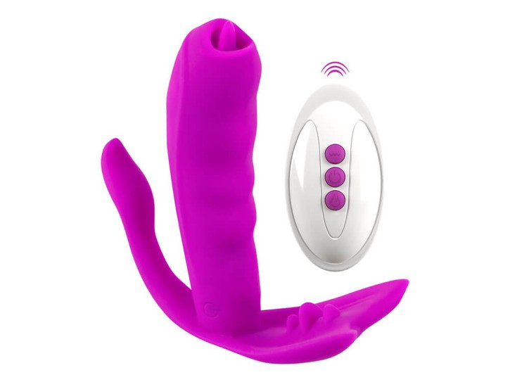 Javida Zungen-Vibrator mit Klitoris- & Analstimulator