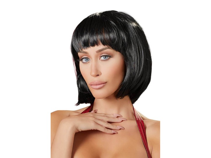 Cottelli Accessoires schwarze Kurzhaarperücke in Kinnlänge mit Pony