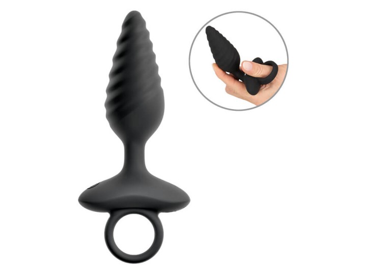 ANOS Flexible Butt Plug Twisted Design with Vibrations