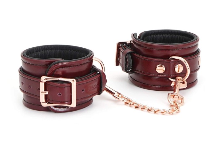 Liebe Seele - Wine Red Leder-Handfesseln