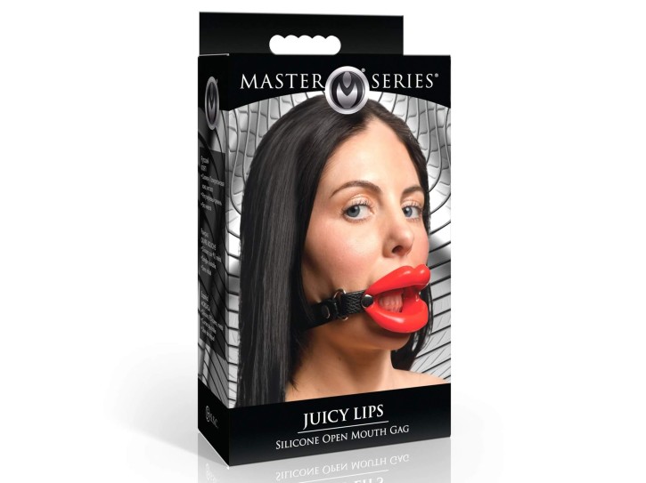 Master Series - Juicy Lips Open Mouth Gag - Rot