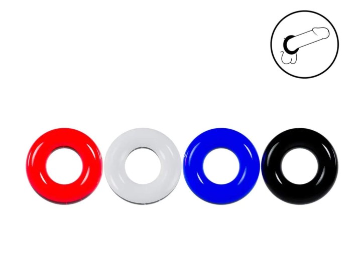 Levelz Multicolor Cockring Set 4er