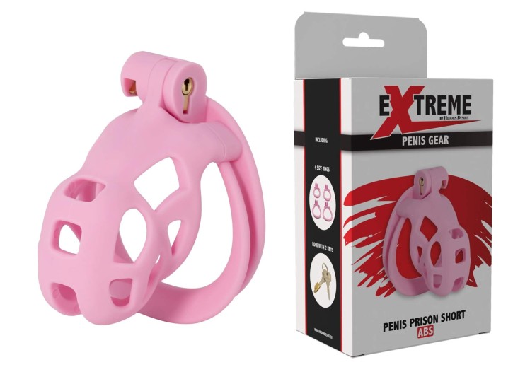 Hidden Desire Cock Cage - Penis Prison Short Pink