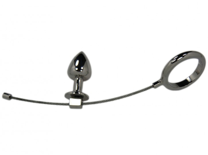 Deluxe Buttplug mit Hodenring Edelstahl