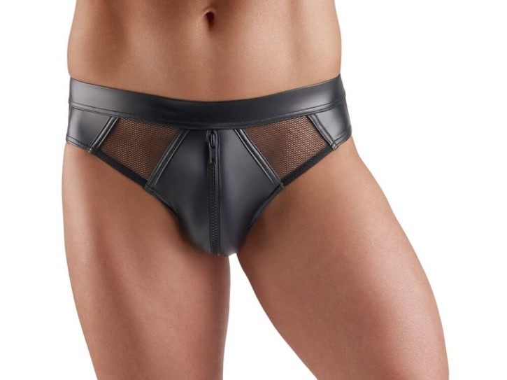 Svenjoyment Wetlook-Slip mit Reißverschluss
