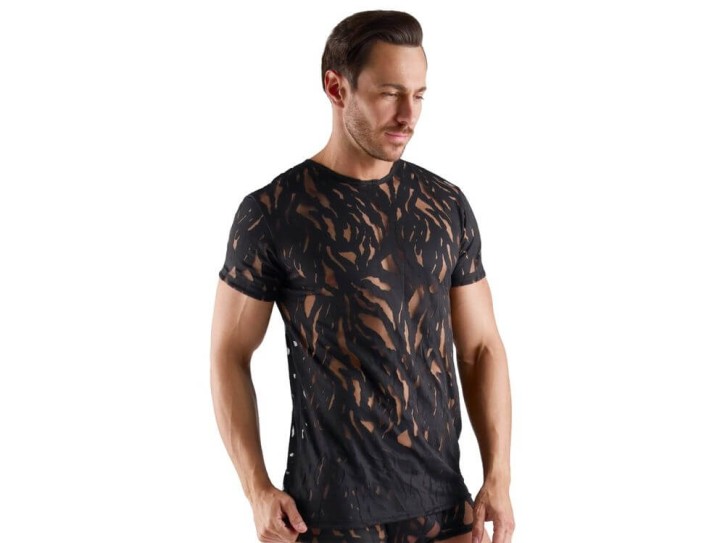 Svenjoyment Kurzarm-Shirt in Ausbrenner-Optik