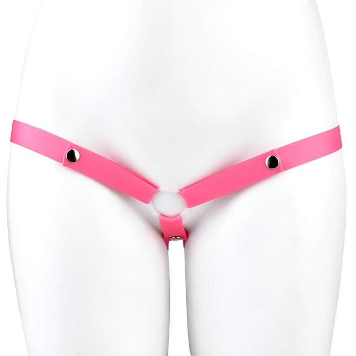 3-Punkt Peniskäfig Hüftgurt Pink