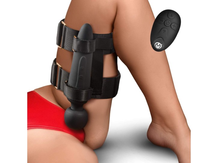 Master Series Thunderstick - Wand-Massager mit Oberschenkelgurt