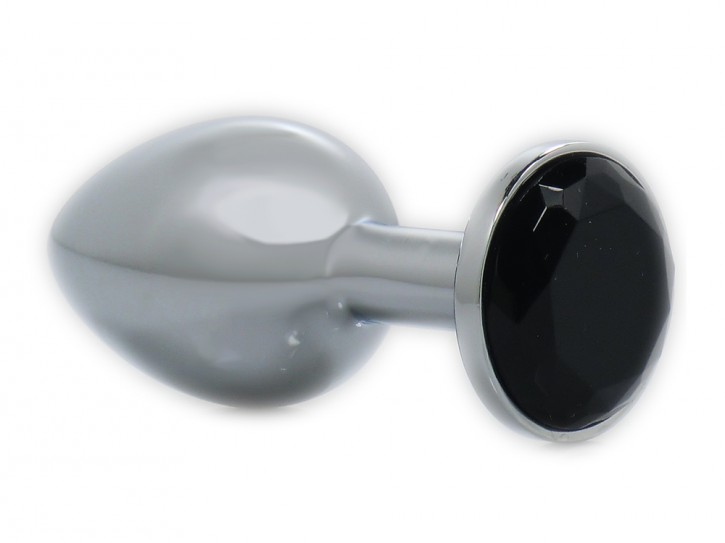 Deluxe Buttplug (Ø 30 mm) mit schwarzem Kristall