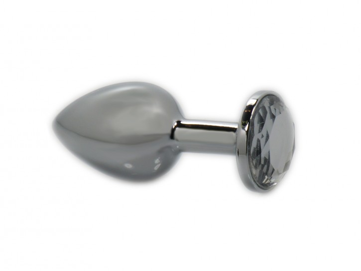 Deluxe Buttplug (Ø 30 mm) mit weißem Kristall