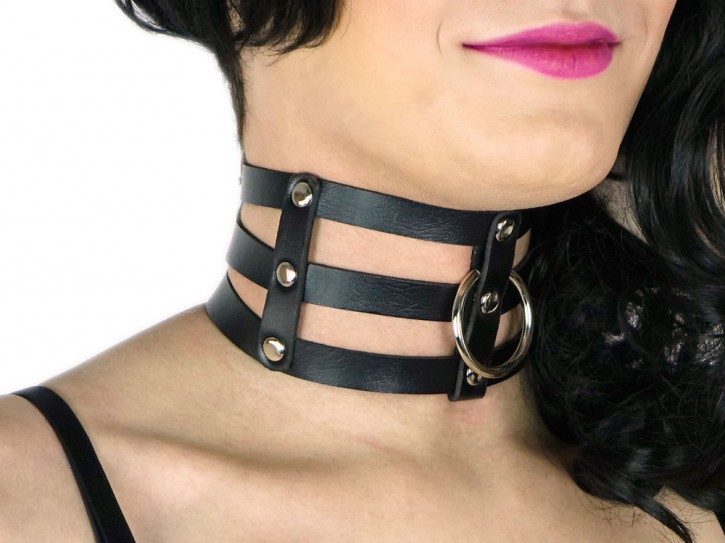 3fach Slave Halsband mit O-Ring