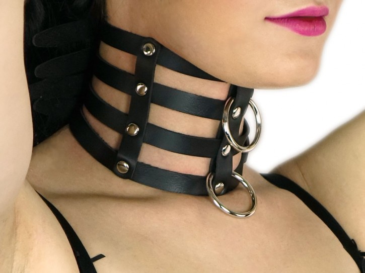 4fach Slave Halsband mit O-Ring