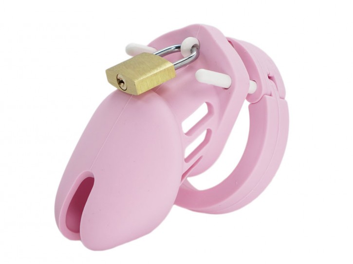 Male Chastity CB-XS Silikon Peniskäfig rosa