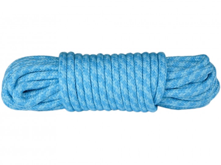 10m Bondage-Seil Baumwolle 2-farbig Babyblau Türkis