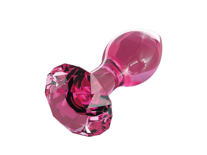 Icicles No.79 Diamant Glas-Analplug pink