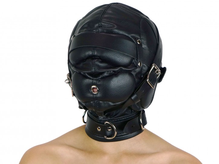 Isolationsmaske ohne Augenlöcher Maske schwarz