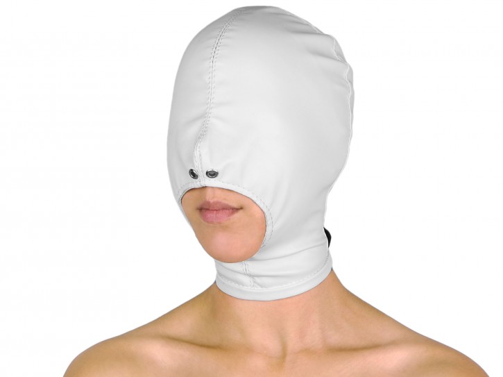 Blind Kiss Maske mit offenem Mund weiß
