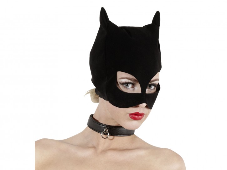 Bad Kitty schwarze Katzenmaske Nubuklederoptik