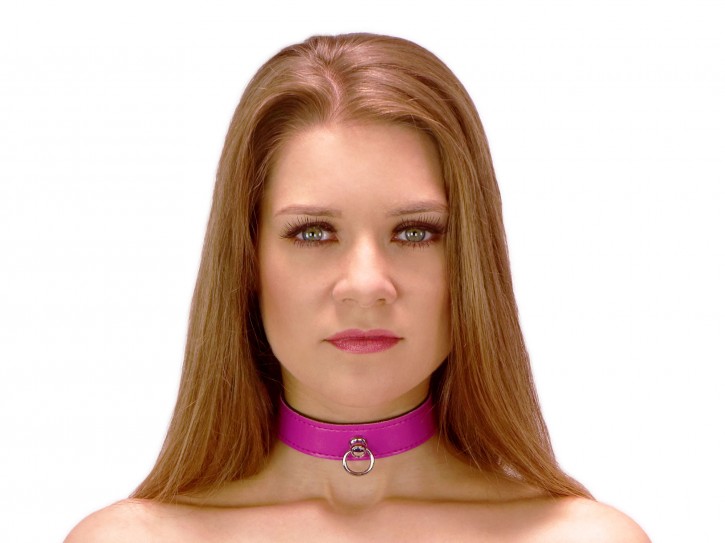 Dezentes BDSM Halsband mit Ring der O Pink