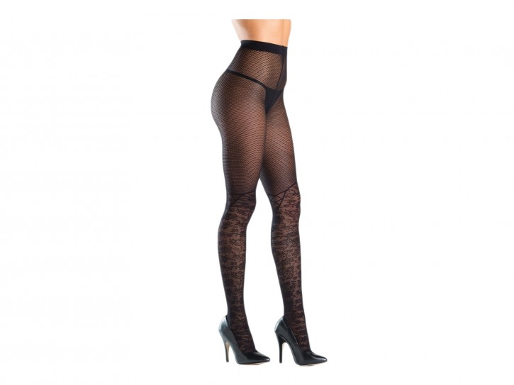 Strumpfhose mit floralen Muster im Overknee-Desgin BW755